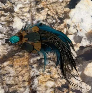 Vibrant Feather Hair Accessory Blue thumbnail 1
