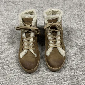 Weinbrenner Boots Womens 39 US 8 Brown Suede Leather Faux Fur Lace Up thumbnail 4