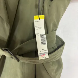 Metaphor NWT Women's Belted Trench Coat Olive‎ Green Sz XL Minimalist Neutral Utility thumbnail 5