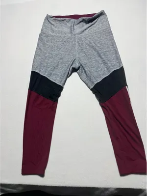 PINK Victoria’s Secret Ultimate Colorblock Leggings Women’s Large Gray Burgundy thumbnail 6