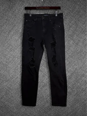 Black Distressed High Rise Jegging Jeans thumbnail 2