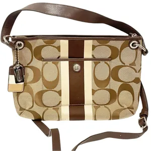 Coach Hampton Signature Weekender Striped Jacquard Canvas Shoulder Crossbody thumbnail 1