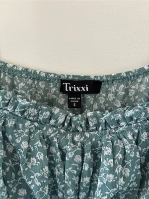 Trixxi Green Floral Midi Dress Size S thumbnail 2