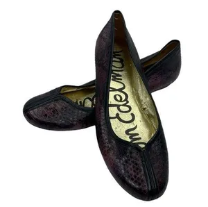 Sam Edelman Snakeskin Leather Ballerina Flats Size 8M thumbnail 1