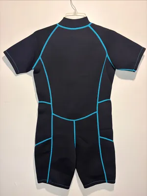 OMGear Half Front Zip Shorts + Short Sleeves Wetsuit Unisex Adult Black Size S thumbnail 2