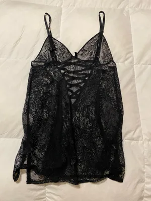 Victoria’s Secret black lace slip dress thumbnail 2