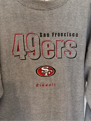Riddell San Francisco 49ers Houndstooth Crewneck Sweatshirt NFL Gray Black White thumbnail 6
