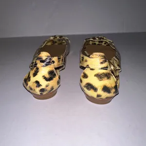 Stuart Wietzman Leather Animal Print Peep Toe Slip On‎ Flats Shoes Womens 7.5 M thumbnail 3