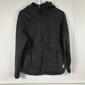 The North Face Black Crescent Hooded Half Zip Fleece Lined Pullover Medium thumbnail 3