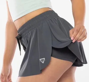 2-IN-1 FLOWY FITNESS SHORTS Deep blue grey thumbnail 1