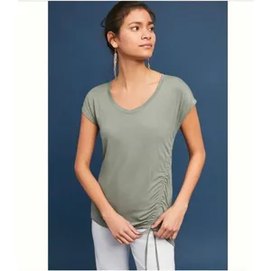 Maeve black side ruched short sleeved T thumbnail 7