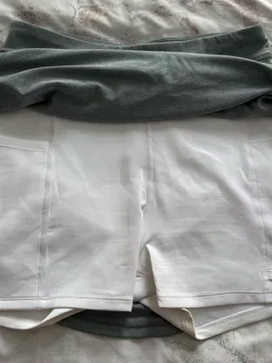 EleVen by Venus Williams Gray Wrap-Style Circle Skirt with white shorts, size M thumbnail 6