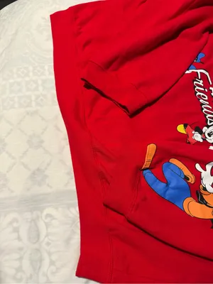 Disney Red 'Mickey and Friends' Crewneck Sweatshirt with Character Art size 3XL thumbnail 8