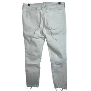 Abercrombie & Fitch Harper Low Rise Ankle White Denim Eyelet Hem Jeans Size 29 8 thumbnail 2