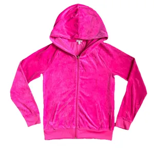 Juicy Couture Velour Vintage Y2K Pink Hoodie Jewel‎ Crest Emblem Dog Couturist M thumbnail 1