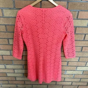 Lilly Pulitzer Lamora Dress Pucker Pink Breakers Lace - Coral Dress - Size Small thumbnail 3