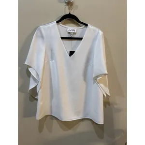 Joseph Ribkoff Short Bell Sleeve blouse White‎ Size 4 Minimalist Capsule thumbnail 2