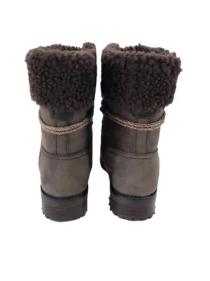 UGG Fraser Exposed Fur Stout Water-resistant Leather Combat Boots Size 7.5 Women thumbnail 10