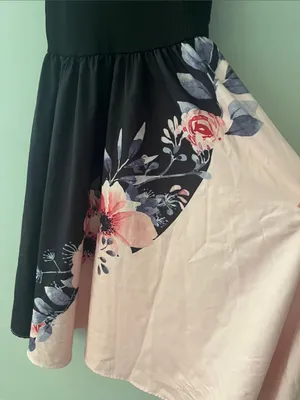 Women’s Black & Pink Floral Midi Spaghetti-Strap Dress thumbnail 4