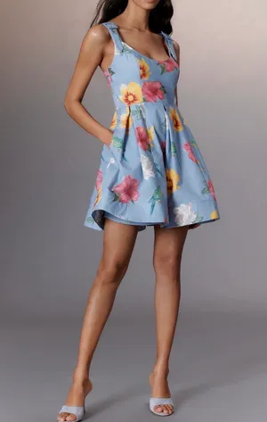 Anthropologie Maeve Scoop-Neck Printed Mini Dress, Size XXS thumbnail 4
