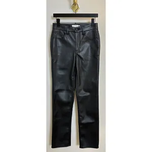 GOOD AMERICAN Faux Leather Good Icon Jeans in Black001 Size US 27 thumbnail 4