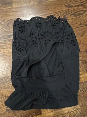 J Crew Black Eyelet Hem Tiered Maxi Dress XS thumbnail 7