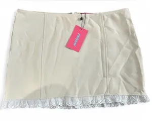 Edikted Cream Skirt with White Lace Medium NWT thumbnail 1