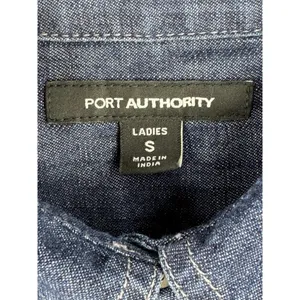 National Corvette Museum Denim Shirt Womens Small Blue Button Up Port Authority thumbnail 2
