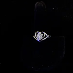Silver tone Heart Ring size 9 thumbnail 3