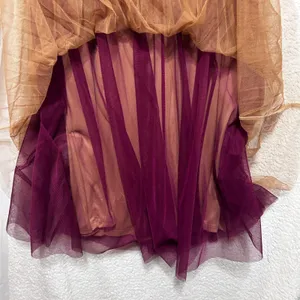 Hem And Thread Women Whimsy Fairy Skirt‎ M Brown Burgundy Tulle Pleated Romantic thumbnail 7