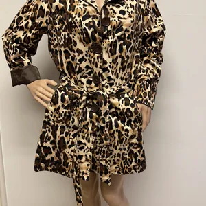 Leopard Animal Print Trench Coat Jacket by Appraisal fully lined, pockets size M Tan Size M thumbnail 6