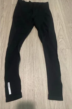 Black Athletic Leggings with Reflective Hem Tab thumbnail 1