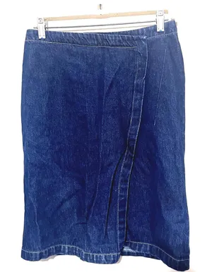 U2 Jeans Denim Mini Skirt XS Dark Wash Pencil Faux Wrap Grunge Y2K Indie Sleaze thumbnail 1