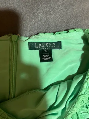 Lauren Ralph Lauren Green Floral Lace Sheath Dress Size 12 thumbnail 5