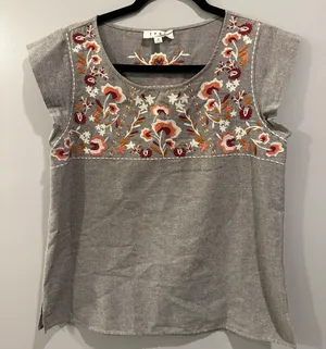 THML Bohemian Floral Embroidered Blouse thumbnail 1