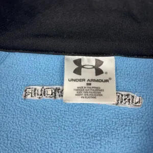 Under Armour Sweatshirt Womens Small Blue Black 1/4 Zip Fleece Pullover Pockets thumbnail 3
