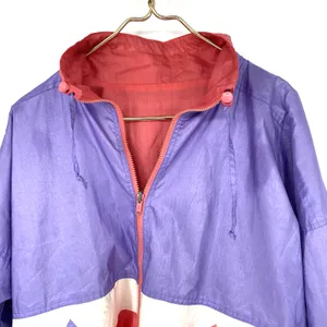 Vintage 90s Reversible Windbreaker Jacket Pink Purple Colorblock Large thumbnail 10