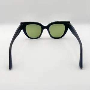 Toms Traveler Collection Sydney Matte Black Cat Eye Green Lenses Sunglasses thumbnail 3