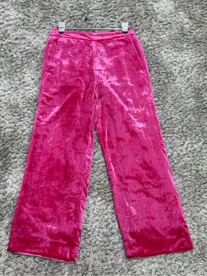 J. Crew Women’s Pink Velvet Peyton Pull On Pants Cropped Elastic Waist 6 NWT thumbnail 2