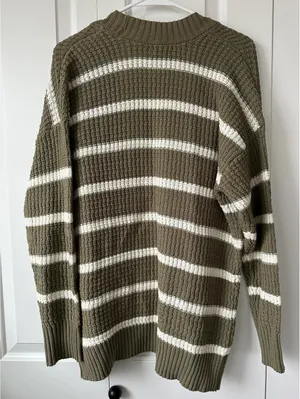 AE Open Knit Cardigan American Eagle NWT Washed Olive XS thumbnail 4