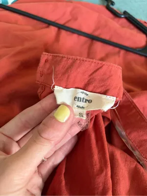 entro Rust-Red Short Dress with Surplice Neckline thumbnail 3