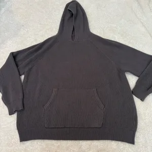 Edikted Women's Wynter Oversized Ribbed Hoodie Gray Sz M College Casual Preppy thumbnail 2