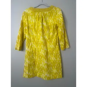 Boden‎ Cotton Tunic Dress Geometric Casual Beaded Yellow Size 8 Lightweight thumbnail 4