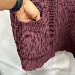 Aeropostale Burgundy knit hooded open cardigan xl sweater w/pockets thumbnail 14
