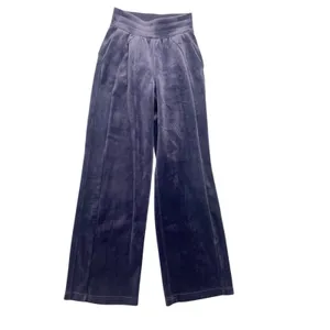 Lululemon size xxxs scuba mid rise Velvet Wide Leg purple nightfall Pants thumbnail 3