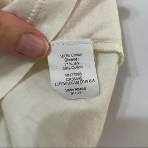 J Crew Light Yellow Sheer Swiss Dot Sleeve Top Womens XS Girly Romantic Blouse thumbnail 9