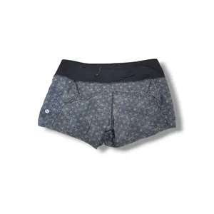 Lululemon Speed Short 2.5" Womens 6 Blue Gray Geometric Running Athletic Shorts thumbnail 2