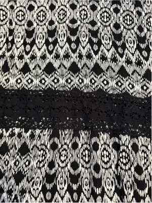 Faded Glory Maxi Skirt Women's Size XL Black White No Belt thumbnail 3
