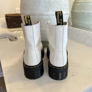 DR. MARTENS Sinclair Platform Bootie (Women) in White Milled Nappa Leather US 8 thumbnail 8