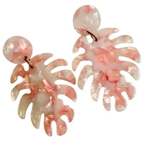 Acrylic leaf statement earrings thumbnail 1